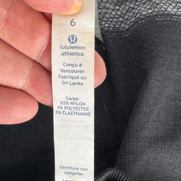 Lululemon NWOT Seamlessly Street Crop Black/Grey Heather Leggings Sz 6 - Picture 7 of 8